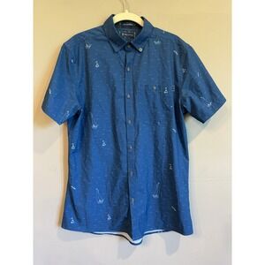 William Murray Men's Sailboat‎ Golf Polo Navy Small UPF Comfort Flex Blue